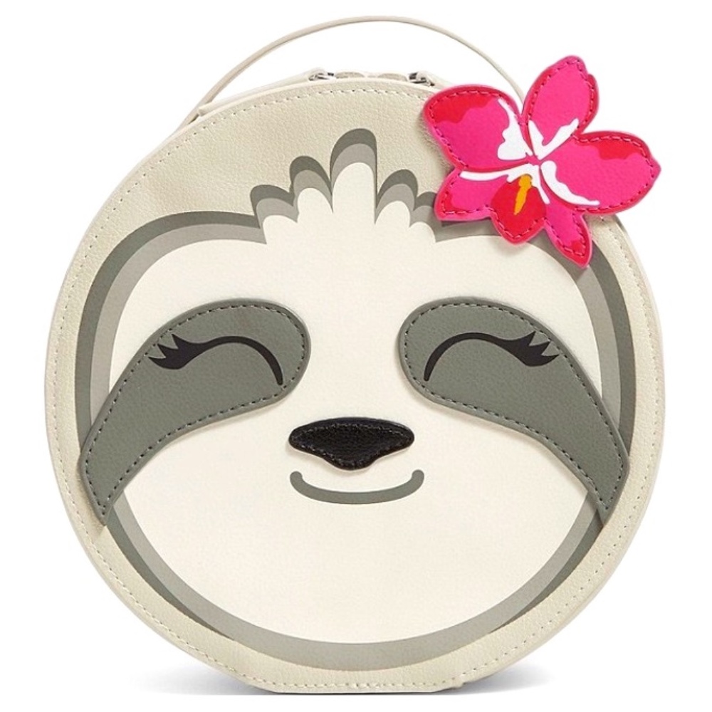 Vera Bradley SLOTH Cosmetic Make-up Case Hanging Around Collection